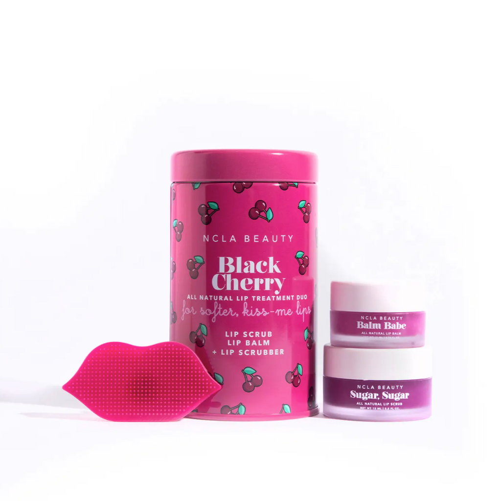 NCLA Beauty - Black Cherry Lip Care & Lip Scrubber Set, A $40 value