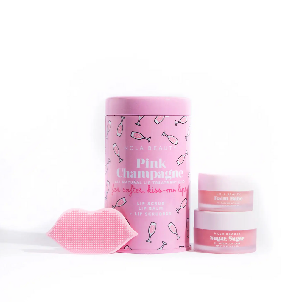 NCLA Beauty - Pink Champagne Lip Care & Lip Scrubber Set, A $40 value